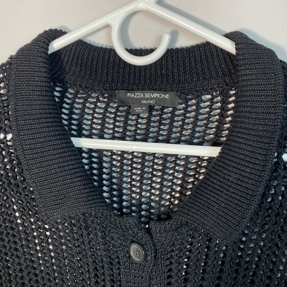 Piazza Sempione Crocket Black Knit Women's Sweater Cardigan size 46 - Picture 5 of 10